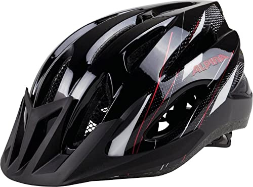 ALPINA MTB 17 Bicycle Helmet, Black-White-Red, 54-58 cm