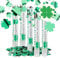Relaxdays Party Popper 5er Set mit 4-blättrigem Kleeblatt 40cm Konfetti Popper Silvester Dekor Halloween Metallic Grün