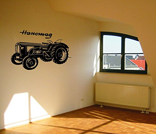 Wandtattoo: Traktor 10 - Traktoren - Landmaschinen - Oldtimer // Farben- und Größenwahl (Schwarz - 870 mm x 600 mm)