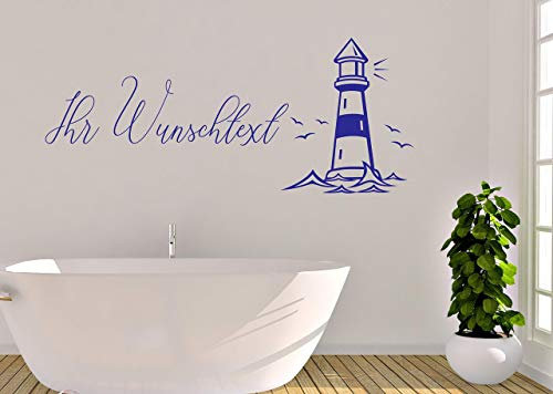 *NEU* Wandaufkleber/Wandtattoo/Wandsticker - SPRUCH ***Leuchtturm mit/ohne WUNSCHTEXT*** (Größe und Farbauswahl)
