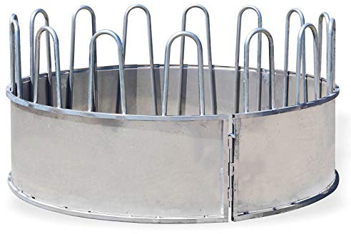 DEMA Ringraufe Heuraufe 15 Fressplätze – Pferderaufe, Rundballenraufe, Futterraufe – robust, wetterfest – für Pferde, Rinder, Schafe, Kühe, Winterfütterung