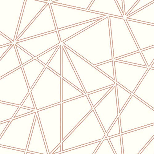 3D Geometric Wallpaper Triangle Metallic Rose Gold Cream YöL Paladium