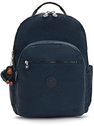 Kipling Damen Seoul Extra Groß 17 Zoll Laptop Langlebig Geräumig Mit Gepolsterten Schultergurten Nylon Schultasche Rucksack, True Blue, 13.5 L X 18.25 H X 7.75 D