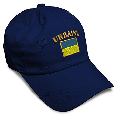 Speedy Pros Weiche Baseballkappe Ukraine Flagge Stickerei Twill Baumwolle Papa Hüte für Männer und Frauen, navy, Einheitsgröße