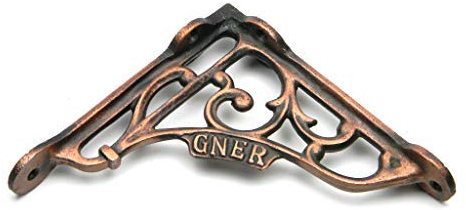 Oakcrafts GNER Regalhalterungen aus antikem Gusseisen mit Kupfer-Finish, 130 mm x 130 mm, 1 Paar