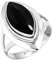 Jeweloporium Real Schwarzer Onyx 925 Silber Ringe für Frauen mit Stein Handgefertigt Silber Ringe Größe 60(19.1) Engagement Geschenk Cocktail Schmuck