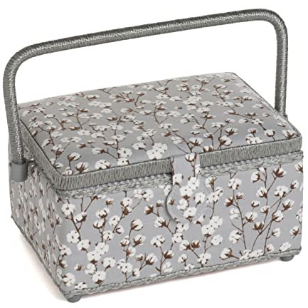 Hobby Gift Medium Sewing Craft Hobby Storage Box, Rectangle, Cotton Plant
