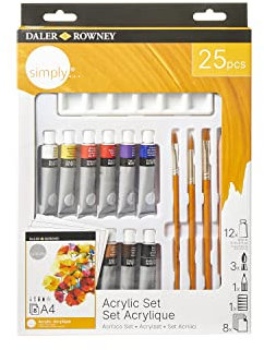 Daler-Rowney Simply, Set Técnica, Colores Surtidos, 25 unidades