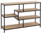 LOLAhome Estantería de 5 estantes de Acero y Madera MDF en Negro y Natural Industrial, de 114x33x78 cm
