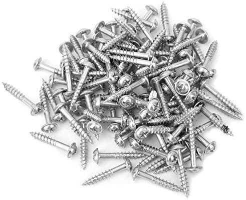 DUOER 100pcs M4x25 verzinkt Teilgewinde Oblique Selbstschneidschrauben Set High Strength Kreuz Rundkopf Sackloch Jig Schraube
