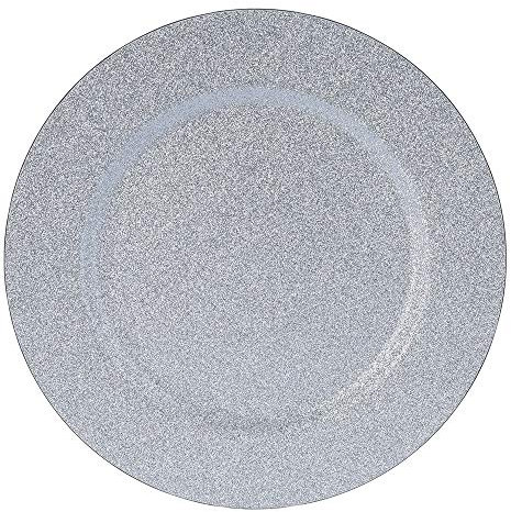 Koopman Dessertteller, glitzernd, 33 cm, silberfarben