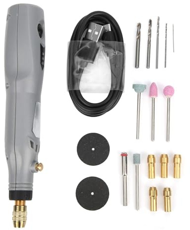 Fafeicy Mini-Rotationswerkzeug Kabellos, 12W USB-Ladung, 0,5-3,5 mm | Elektrisches Mahlwerk, 6000-15000 U/min, ABS Messing Mahlwerk, Schleifen Bohren Polieren Schnitzen Modellbau