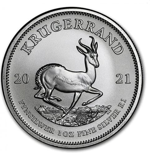 1 Unze oz Silber Krügerrand 2021 einzeln in Münzkapseln verpackt