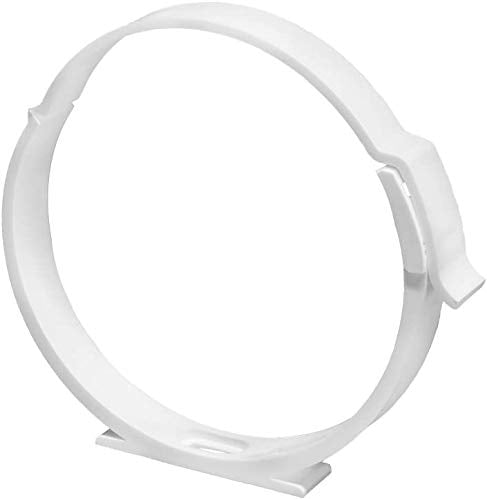 Swettews Lüftungsrohrsystem PVC Flexschaluch Bindeglieder Bogen Kniestück Verbinder Rückstauklappe T-Stück Reduktion Halter Adapter (Ø 100, Rohrschelle Halter) in Weiß