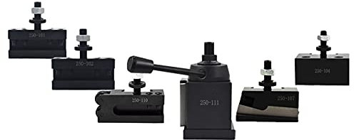 TINVHY AXA Wedge Type Quick Change Tool Post Set 250-111, Tool Post for Mini Lathe Swing 6-12 CNC Lathe Tool Holder