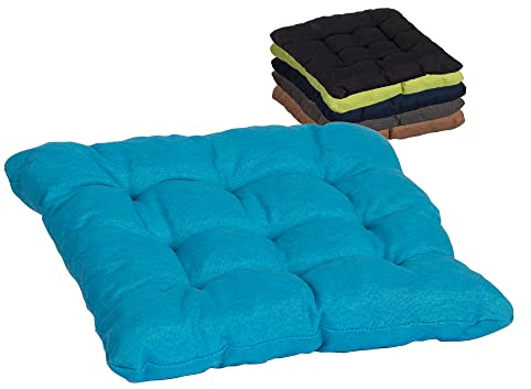 Beo Sitzpolster Gartenstuhl 38x38 wasserabweisend | Made in EU | Gestepptes Outdoor Stuhlkissen waschbar | UV-beständiges Sitzkissen Stuhl | Atmungsaktives Sitzkissen Bank in Türkis