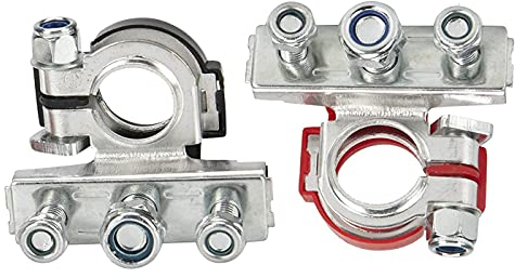 HUAZIZ 2 Stück Batterieklemmen Auto PKW Batterie Polklemmen Terminal Clamp Klemmen, Batterieklemme Positiv und Negativ Batterieanschluss Battery Terminal für Boot Van