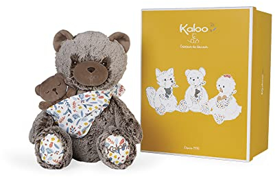 KALOO - Linoo - Plüschtier Papa Bär Oscar und Sein Baby, 35 cm - ab der Geburt K971002