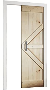 Mirjan24 Schiebetürsystem Old, Komplett-Set für Schiebetüren, In der Wand verbaut, Massivholz Trennwände, Innentüren, Praktisch Schiebetür (Kiefer Massiv, Modell 100.)