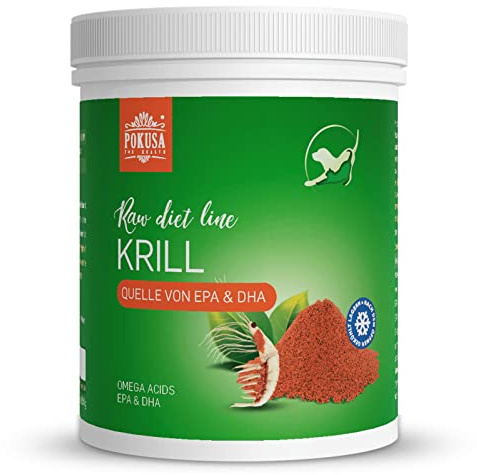 POKUSA - RawDietLine Antarktischer Krill | Pulver Barf-Ergänzung | Reich an Omega-3 & Astaxanthin | Für Hunde & Katzen | (700 g)