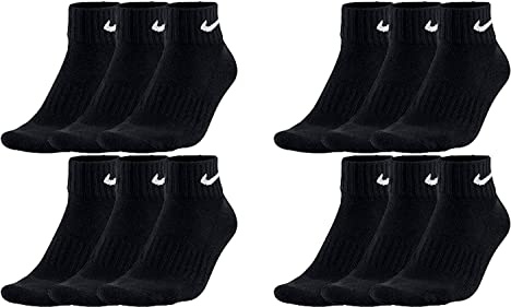 Nike Socken Herren Damen 6 Paar One Quater Socks Kurze Socke Knöchelhoch Weiß Schwarz Gemischt (weiss grau schwarz) Größe 34 36 38 40 42 44 46 48 50