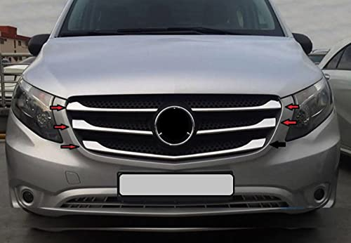 manox per Mercedes Vito W447 2014-2019 Set di modanature per griglia del radiatore, in acciaio inox cromato