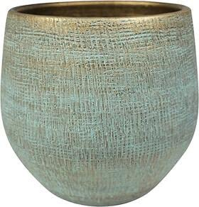 Plantenwinkel Pot Ryan Shiny Blue 26 cm Rund Blau Blumentopf Innen
