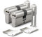 Bwintech 2 Pcs 40T/40mm Euro Cylindre en laiton, 80mm Thumbturn/Key Barrel Lock avec 10 clés horizontales en laiton,anti-crochetage, anti-perçage, anti-claquement, anti-choc, nickel satiné