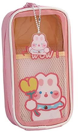 BEAUTYBIGBANG Federmäppchen Kawaii Pencil Case Etui Große Kapazität Federtaschen Unisex Mäppchen Stiftetasche Bleistift Beutel Federmappe Schulsachen Pencil Case mit Tragegriff für Schule Büro (Pink)