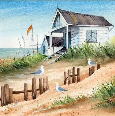 20 Servietten Sommerhaus am Strand | Maritim | M?we | Sommer | Tischdeko | Decoupage | Serviettentechnik 33x33cm