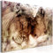 B&D XXL - Wandbilder XXL Löwen 120x80 cm Leinwandbild 1 tlg Kunstdruck modern Wandbilder XXL Wanddekoration Design Wandbild Liebe Afrika Tiere Porträt g-C-10109-b-a