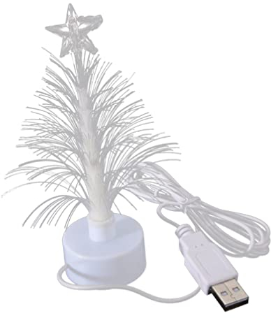 Weihnachtsbaum Nachtlicht Faseroptischer KüNstlicher Weihnachtsbaum Mit Topper Stern Mini-Led-Weihnachtsbaum Farbwechsel USB Weihnachtsbaum FüR Heimparty