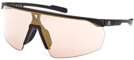 adidas Sport SP0076 Sonnenbrille Damen, Sportliche und Leichte Sonnenbrille, Maskenförmige Linse, Verspiegelte Grüne Gläser, Mattes Schwarz