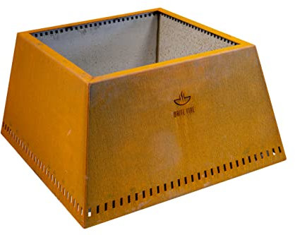White fire Braséro en Acier Corten-97x73x50 Cm