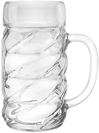 Stölzle Lausitz Bierkrug Diamond / 6er Set Bierkrüge 0,3 Liter mit Schild/Stabiler Bier Krug/Biergläser 0,3 Liter aus Soda Lime Glas/Bierseidel 0,3l Spülmaschinengeeignet