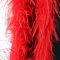 SYSUII Flauschige Marabu-Boa zum Basteln, 200 cm Natürliche Straußenfeder Schal Federboa DIY Verkleidung Zubehör Halloween Hochzeit, Party Dekorationen 1920s Gatsby Karneval Kostümzubehör -Rot