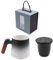 NUZAMAS Tasse à thé avec couvercle et infuseur - 450 ml - Poignée en bois - Thé japonais fait à la main - Four en céramique émaillée - Motif unique pour cadeau - Noir et blanc