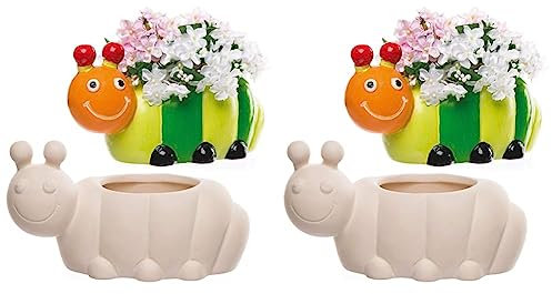 Baker Ross AV988 Caterpillar Flowerpots-Pack of 4, Ceramic Painting Craft Kits to Decorate and to Display