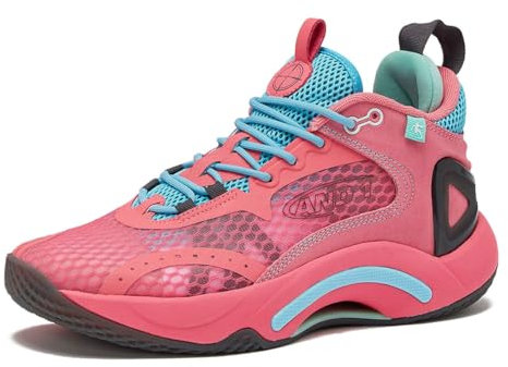 AND1 Scope Basketballschuhe für Damen und Herren, Mid Top Indoor oder Outdoor Basketball Sneakers, Größe 39 bis 44 Damen und 4,5 bis 16 Herren - Rosa, Rot oder Weiß, Hellrosa/Hellgrün, 11.5 Women/10