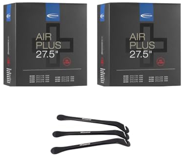 2er Set Schwalbe Fahrradschlauch SV21 AP Air Plus 27,5 Zoll (40/62-584) Ventil 40mm inklusive 3 Metall Reifenheber E Bike
