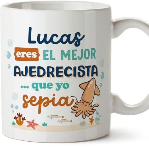MUGFFINS Tazas Personalizadas para AJEDRECISTA hombre - En Español - Mejor que yo Sepia - 11 oz / 330 ml - Regalo Personalizable original y divertido
