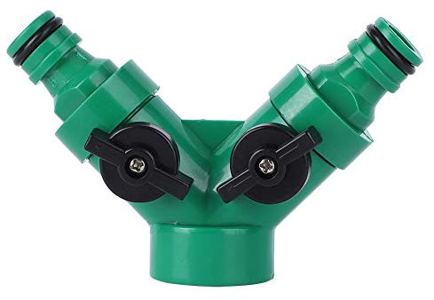 Two Way Pipe Divider Two Way Pipe Divider Hose Splitter Garden Water Tap Adapter with Valve