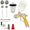 HVLP Pistolet pulvérisateur d'air 1,3 mm/1,8 mm Buse en acier inoxydable Kit pulvérisateur de peinture 600 ml Tasse de mélange 400 ml et adaptateur Pistolet de pulvérisation professionnel à