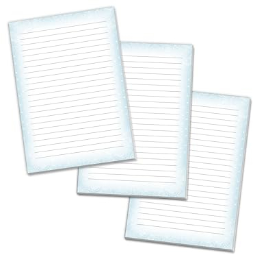 3 Briefblöcke Motiv Ornament blau pastell Briefpapier für Mädchen Kinder und Erwachsene Schule Notizen (3 Blöcke A4 mit je 25 Blätter)