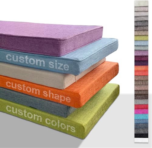 Benutzerdefinierte Bankkissen Sitzkissen für den Innenbereich, alle Jahreszeiten, Stuhlpolster, Stuhlkissen für Garten und Terrasse, Sofakissen aus hochelastischem Schaumstoff, abnehmbar (3cm dick)