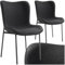tectake® 2er Stuhl Set, Polsterstuhl für Küche, Esstisch, Sessel Schminktisch, Cocktailsessel, Elegante Esszimmerstühle oder Wohnzimmerstühle für edles Dining - Webstoff schwarz/schwarz