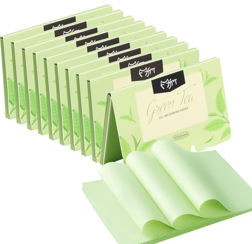 Öllöschblätter für Gesicht, Löschpapier für fettige Haut, saubere und klare ölabsorbierende Blätter, 1000 Stück