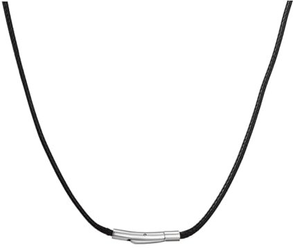 HSWYFCJY Lederkette Herren 2mm Kunstleder Halskette Schwarz Damen Leder kette mit Verschluss Kautschuk Kette 56cm für DIY Anhänger Schmuck