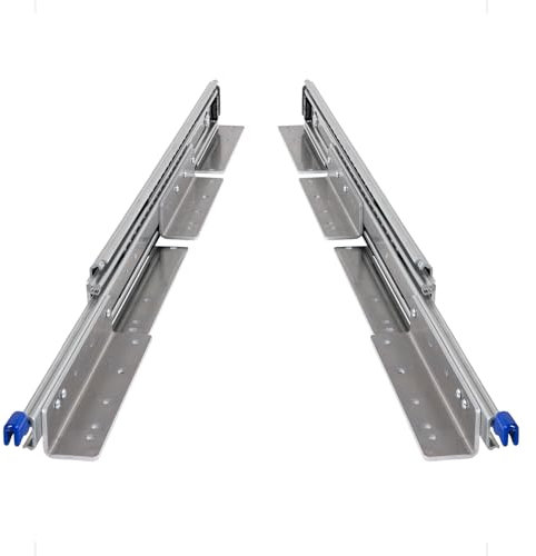 BRASOM Auszugsschienen - Schwerlastauszug 1200mm, 250kg, 48 inch, mit Bodenmontage und Schubladenhalterungen, Heavy Duty, Lock in/aus Schubladen Schienensystem, Kugellager, links und rechts