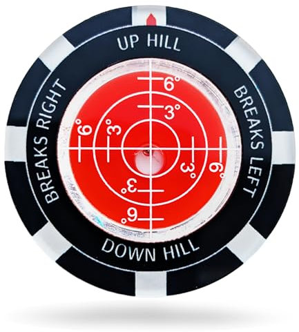 Premium Golf Green Reader Level Ball Marker with High Precision Putting Green Reading Aid | Level Head Golf Marker With Bubble Level | Giftable Golf Gadget Tool True Aim Ball Marker Golf Accessories
